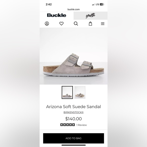 Birkenstock Arizona soft suede stone coin sz 7 - Picture 6 of 6